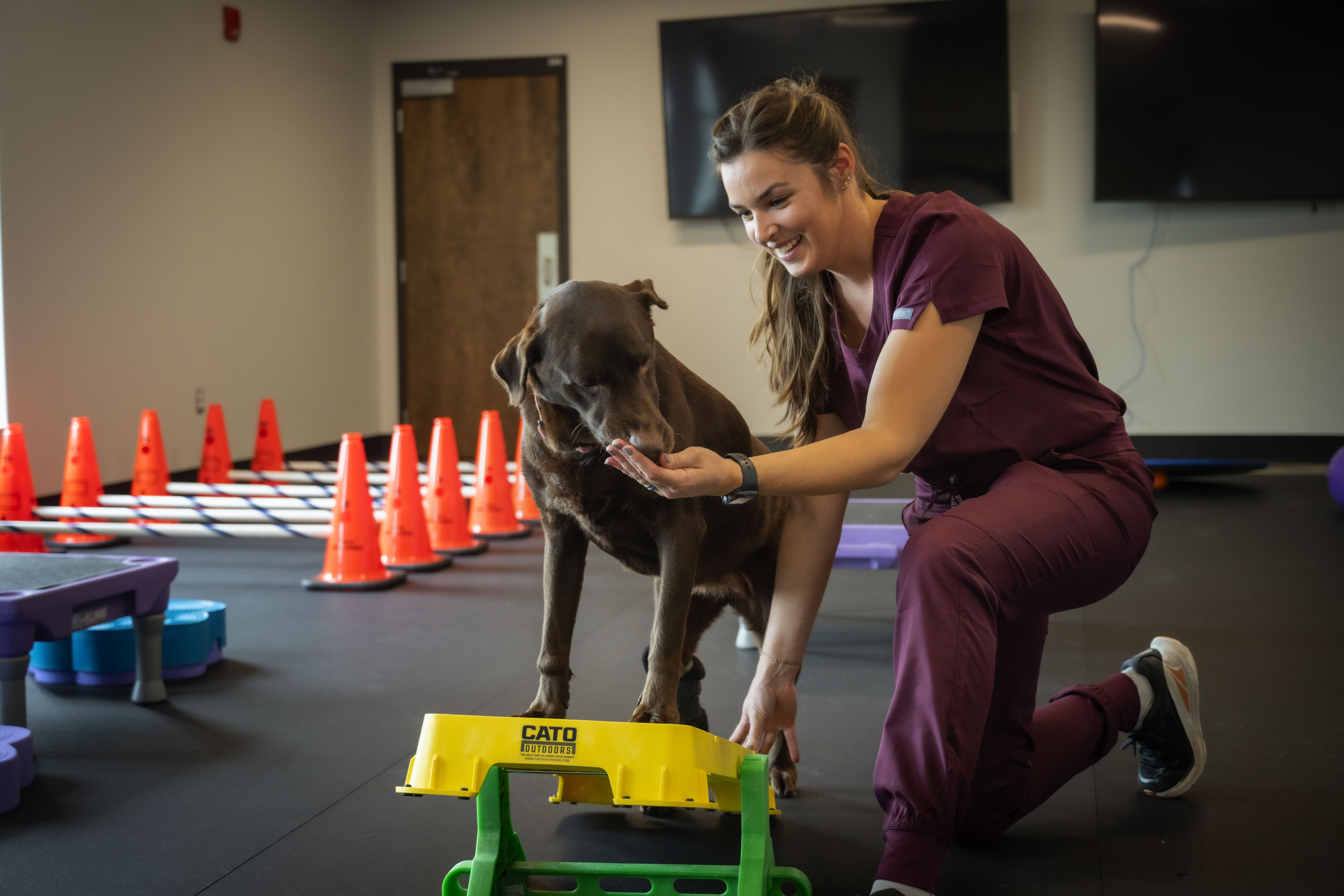 Dr. Kelsie Giles and a dog