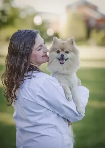 Dr. Alford and Pomeranian