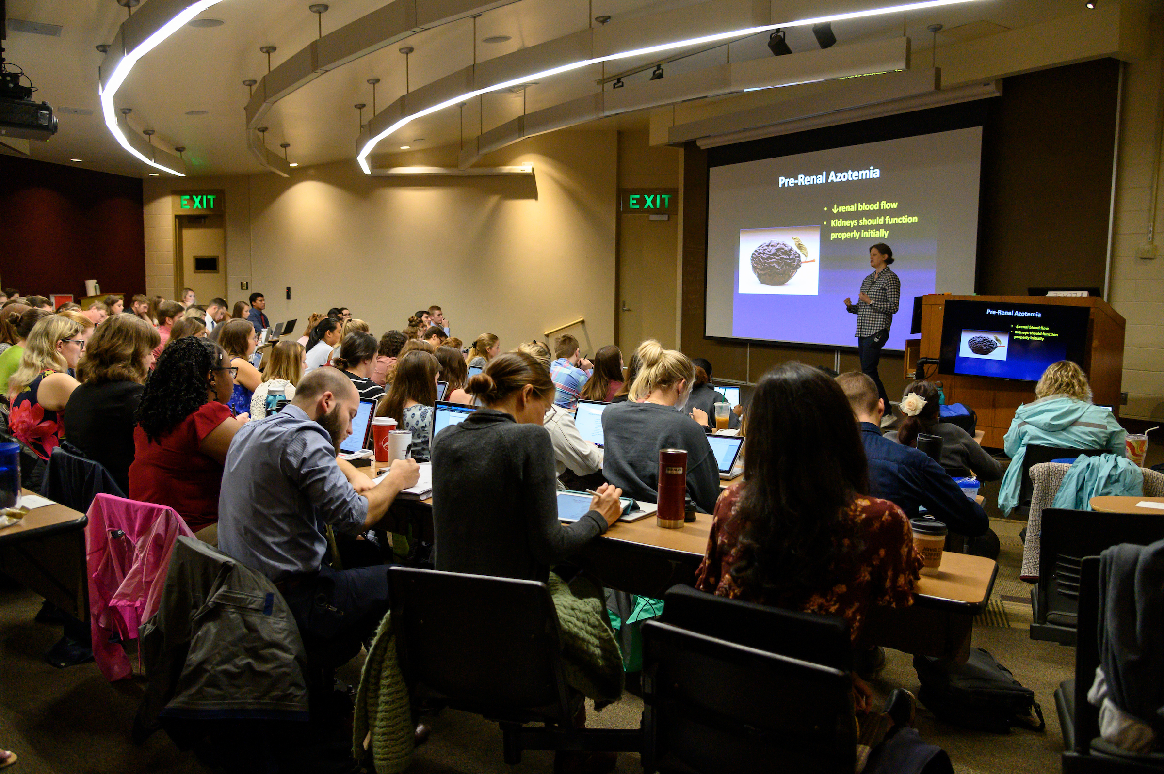 Veterinary students listen to a lecture