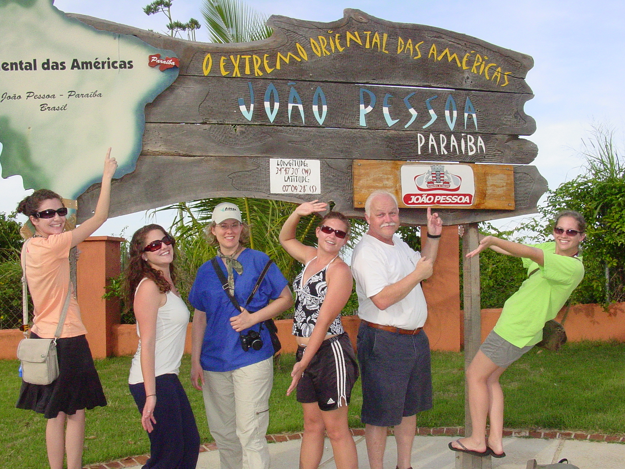 Students and their instructor pose in Brazil 