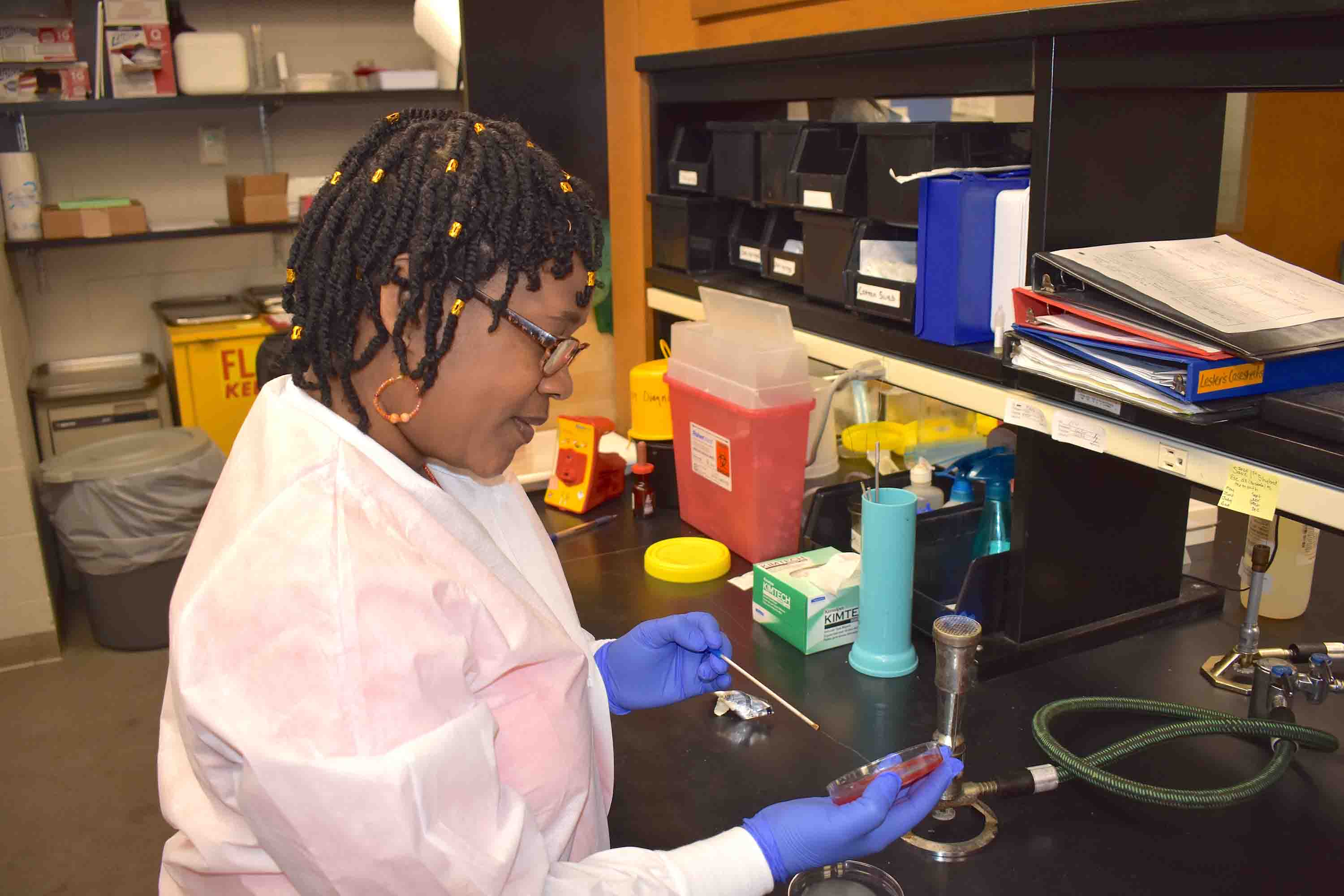 Marsha Lewis, a scientist, does science.