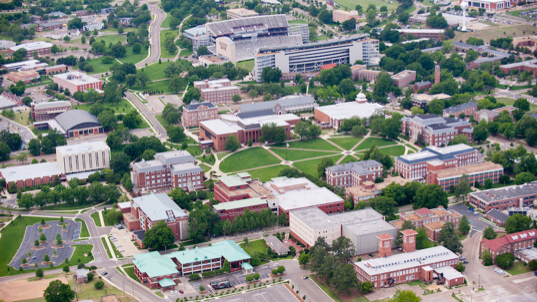 Aerial View of Mississippi State University Starkville Campus
