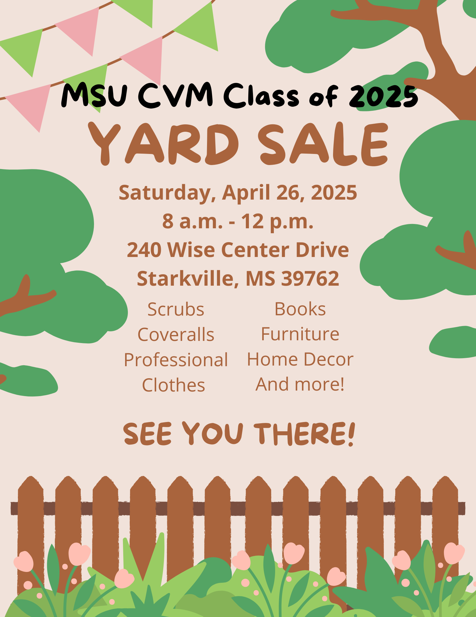 CVM Class of 2025 Yard Sale Flyer